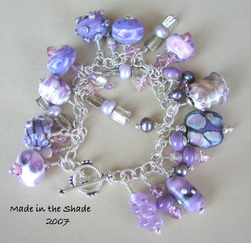 Lampwork Beads Purple Bracelet